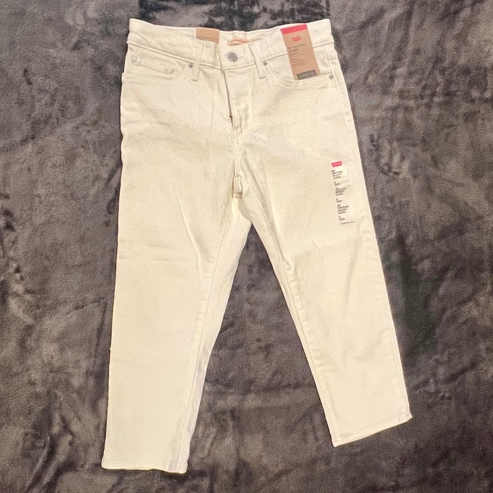 NWT Women's Levi's 311 Shaping Skinny Capris, White, size 6 W 28